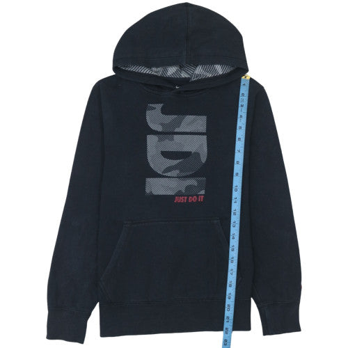 Nike Boys Black Hoodie 12-13 Years Pullover Graphic Print Lined