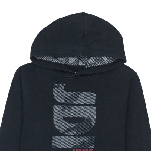 Nike Boys Black Hoodie 12-13 Years Pullover Graphic Print Lined