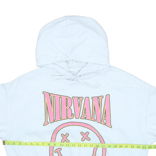 H&M Nirvana Womens White Pullover Hoodie Size S Cotton Blend