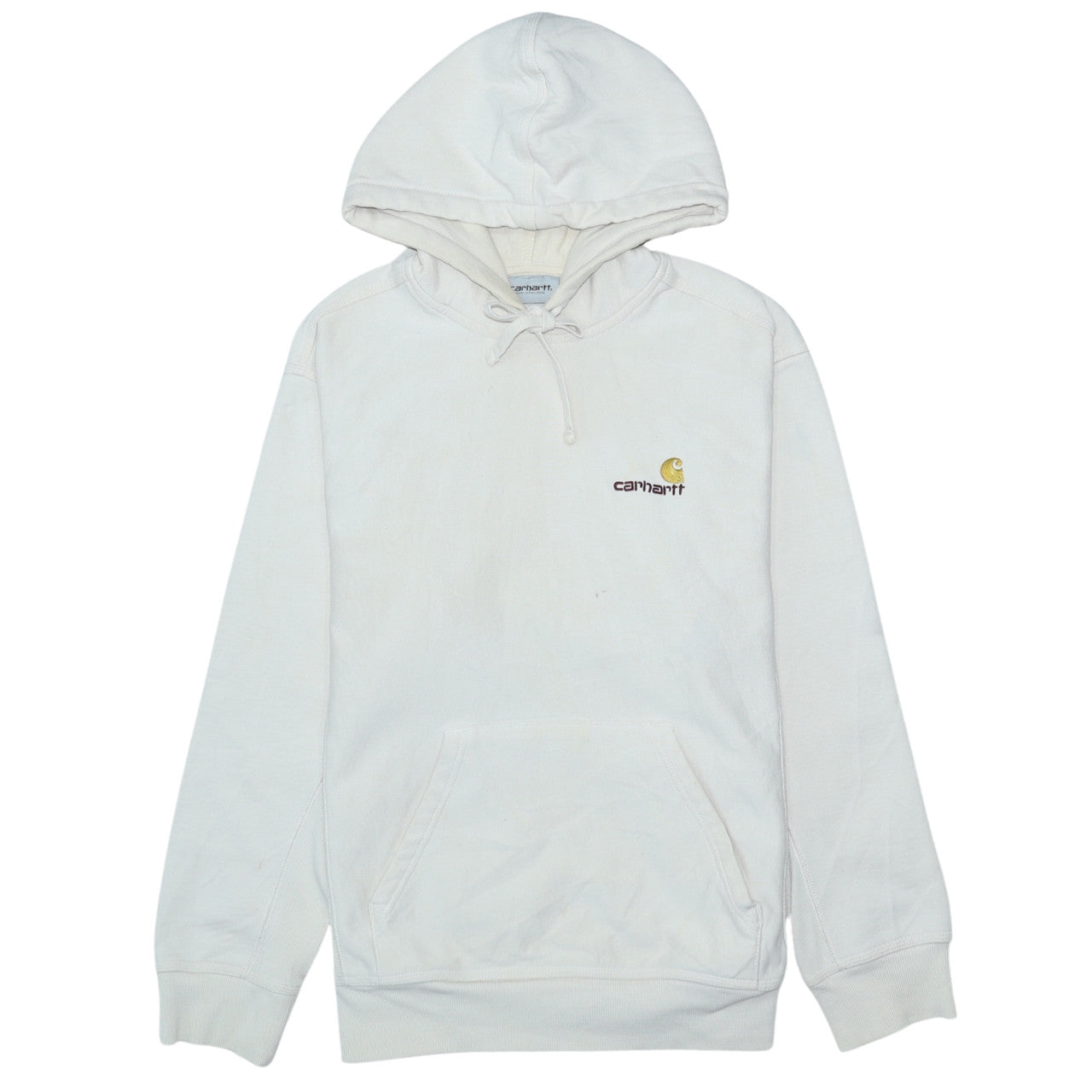 Carhartt Men’s White Small Pullover Hoodie with Logo