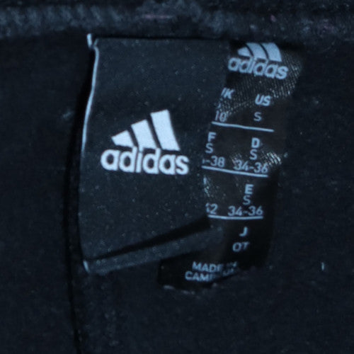 Adidas Womens Black Jogger Sweatpants S Logo Cuffed Fleece