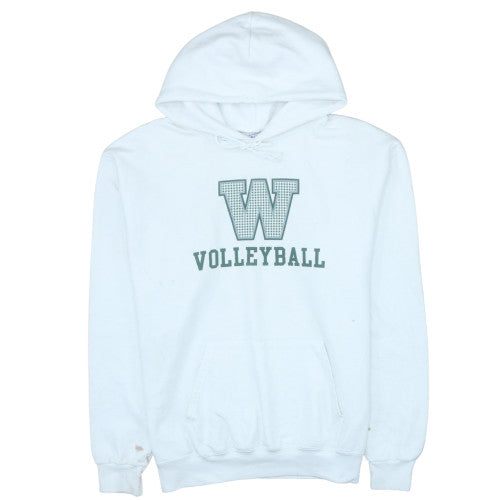 Authentic Men’s White Volleyball Pullover Hoodie L Fleece