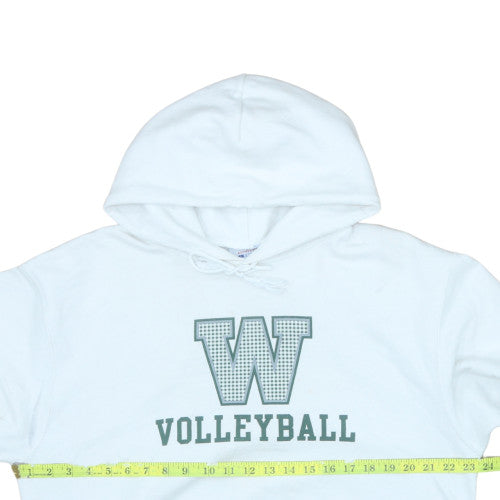 Authentic Men’s White Volleyball Pullover Hoodie L Fleece