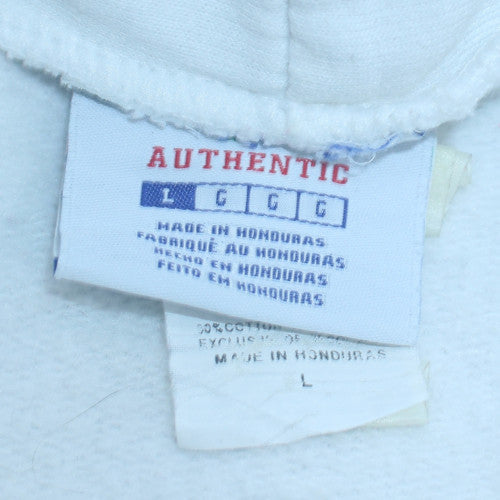 Authentic Men’s White Volleyball Pullover Hoodie L Fleece