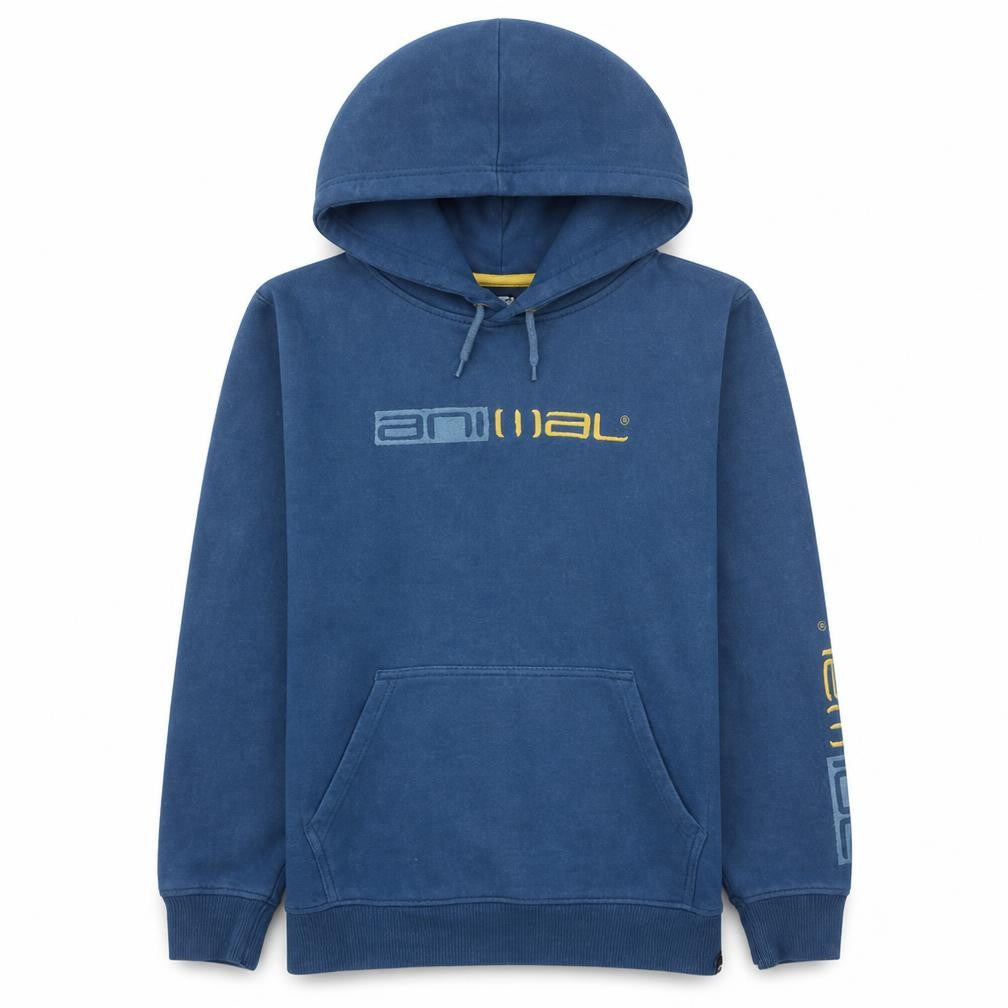 Animal Boys Blue Pullover Hoodie 13-14 Years Cotton Graphic Print Sweatshirt
