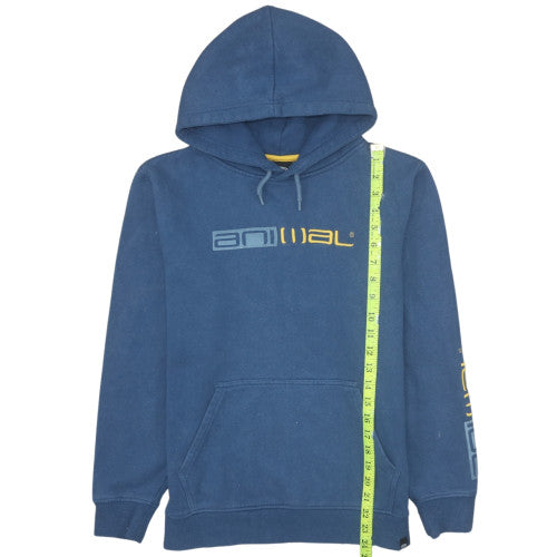 Animal Boys Blue Pullover Hoodie 13-14 Years Cotton Graphic Print Sweatshirt