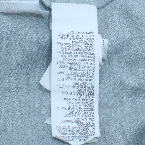 Calvin Klein Men's Grey Full Zip Hoodie Small - Lightweight Cotton Blend