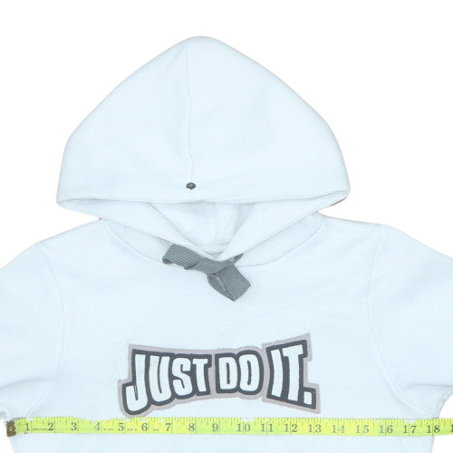 Nike Women's White Hoodie Size 10 Just Do It Pullover Cotton Blend