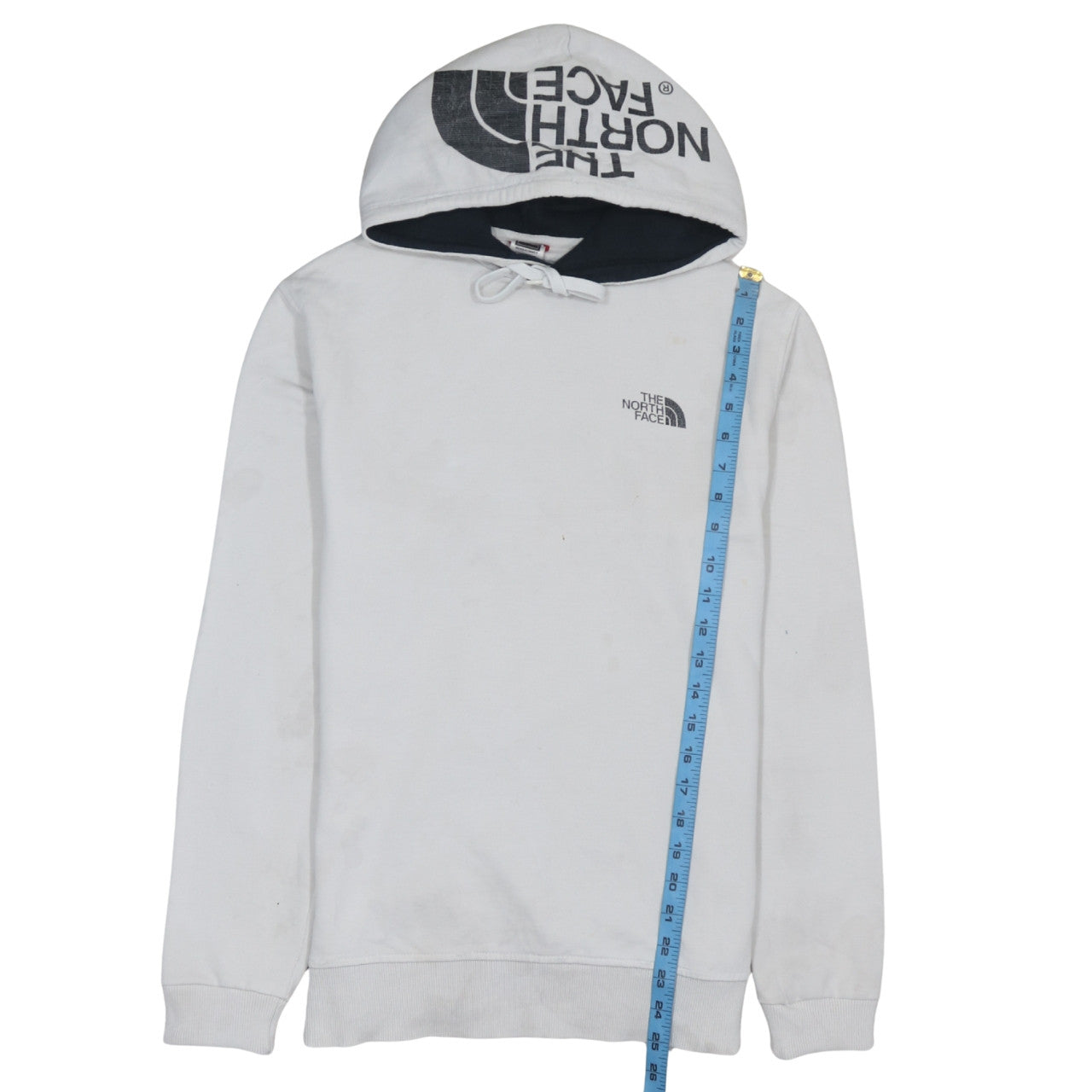 The North Face Men's White Pullover Hoodie M Logo Cotton Outdoor