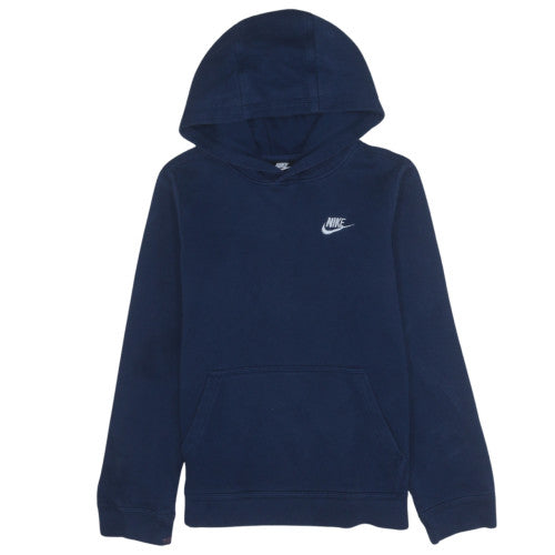 Nike Boys Navy Blue Pullover Hoodie Size L 147-158cm Cotton Blend