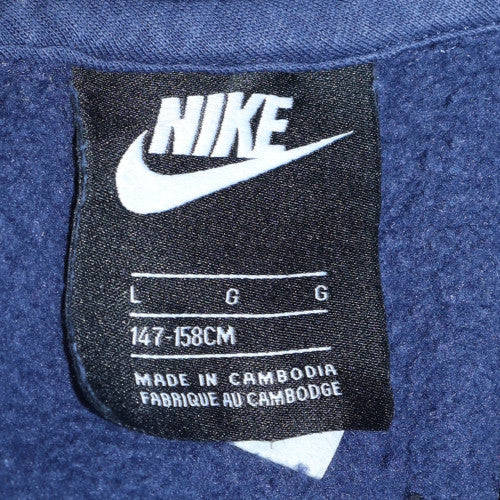 Nike Boys Navy Blue Pullover Hoodie Size L 147-158cm Cotton Blend
