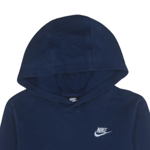 Nike Boys Navy Blue Pullover Hoodie Size L 147-158cm Cotton Blend