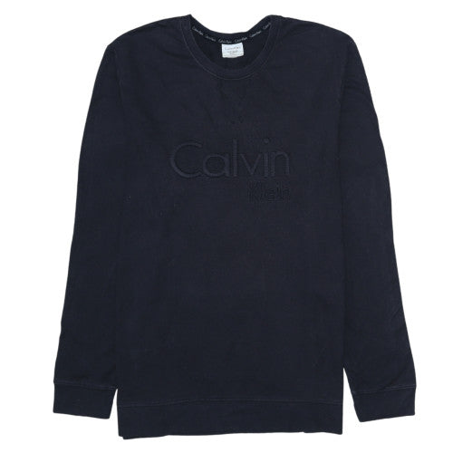 Calvin Klein Mens Black XL Crew Neck Logo Sweatshirt