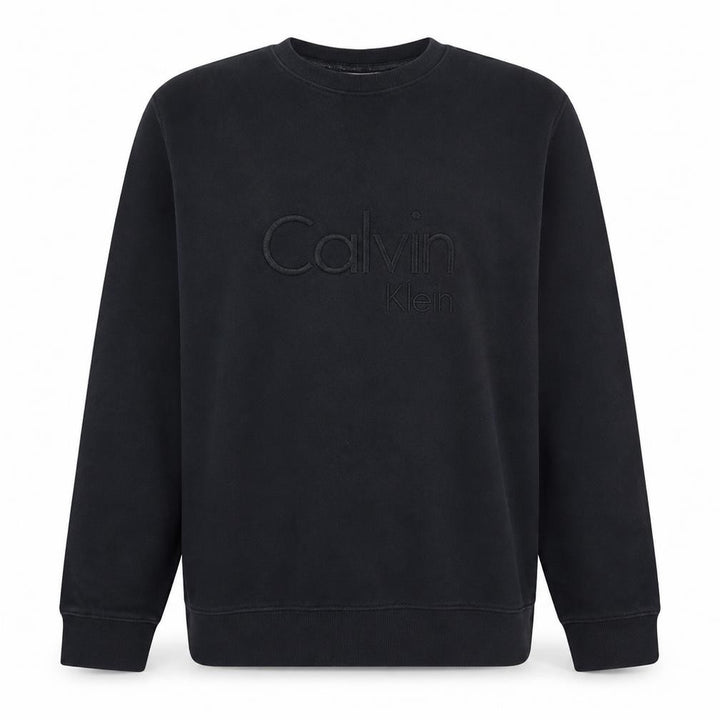 Calvin Klein Mens Black XL Crew Neck Logo Sweatshirt
