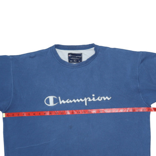 Champion Mens Blue XL Pullover Sweatshirt Crew Neck Fleece Logo