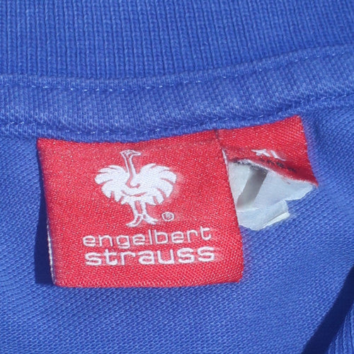 Engelbert Strauss Men's Blue Short Sleeve Cotton Polo Shirt XL