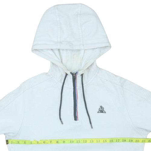 Le Coq Sportif Men's White M 1/4 Zip Hoodie Pullover Fleece