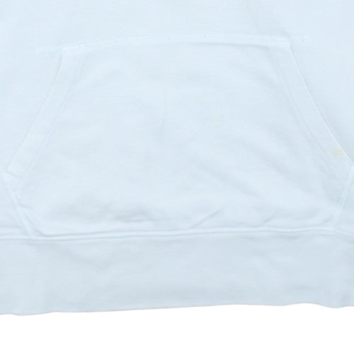 Levi's Womens White Pullover Hoodie Medium Graphic Logo Sweatshirt