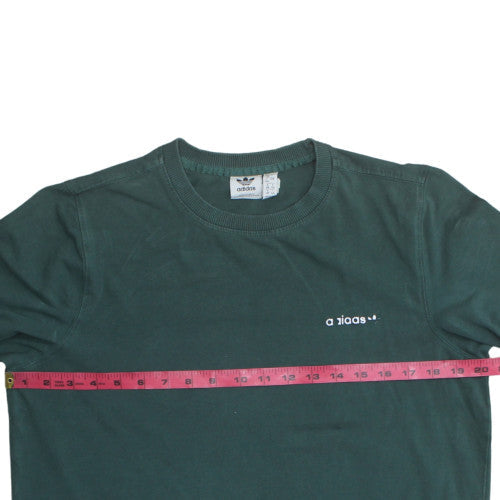 Adidas Mens Green Long Sleeve Crew Neck Cotton T-Shirt Size L