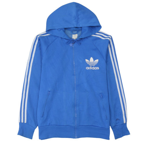 adidas Men's Blue Full Zip Hoodie Medium Sports Logo Sweatshirt