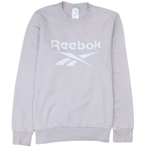 Reebok Women’s Grey Logo Crew Neck Pullover Sweatshirt L