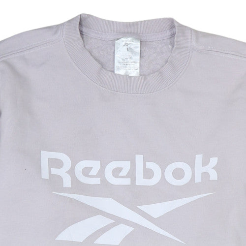 Reebok Women’s Grey Logo Crew Neck Pullover Sweatshirt L