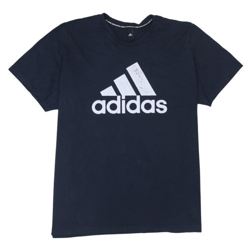 Adidas Men's Navy Blue Short Sleeve Sports Logo T-Shirt M