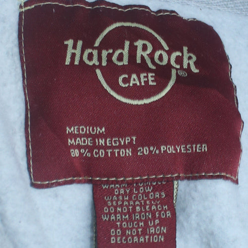 Hard Rock Cafe Grey Pullover Hoodie Women Medium Ayia Napa Logo
