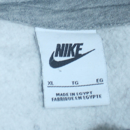 Nike Men's Grey XL Pullover Hoodie with Logo Graphic Print
