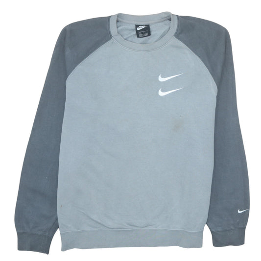 Nike Men’s Grey Crew Neck Pullover Logo Sweatshirt Size L