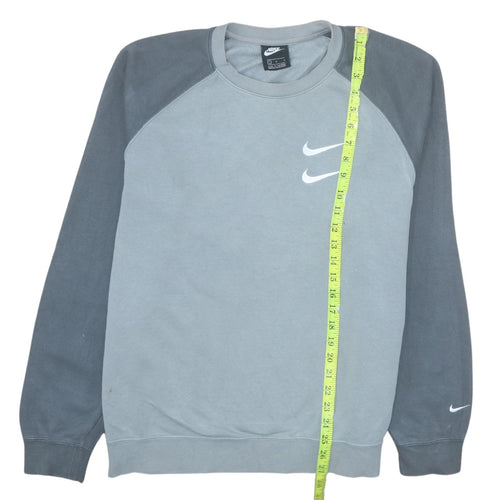 Nike Men’s Grey Crew Neck Pullover Logo Sweatshirt Size L