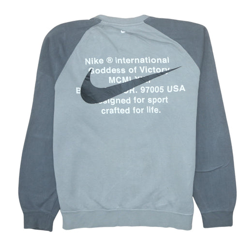 Nike Men’s Grey Crew Neck Pullover Logo Sweatshirt Size L