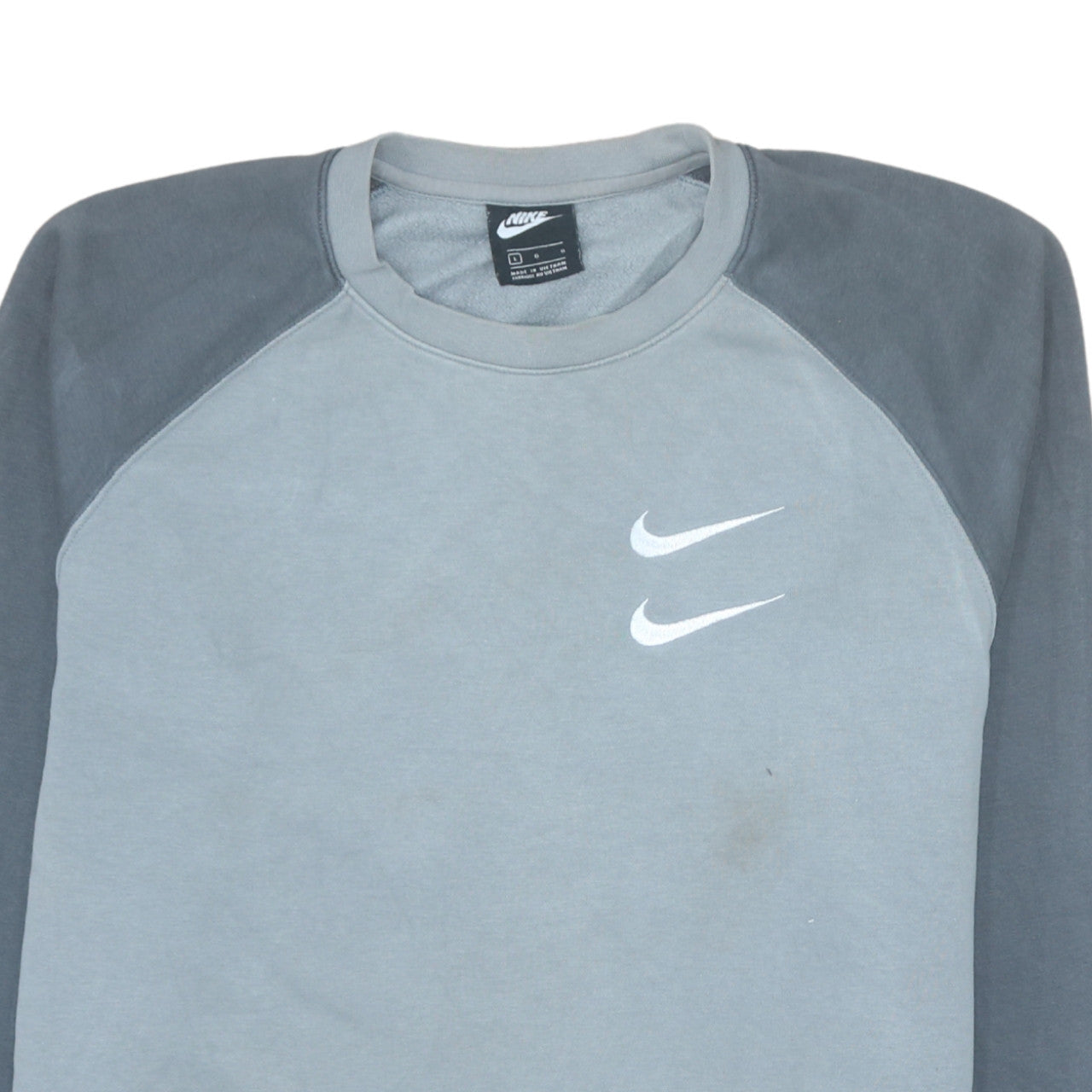 Nike Men’s Grey Crew Neck Pullover Logo Sweatshirt Size L