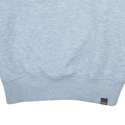 Alpha Industries Men's Grey Crew Neck Patch Sweatshirt Size S