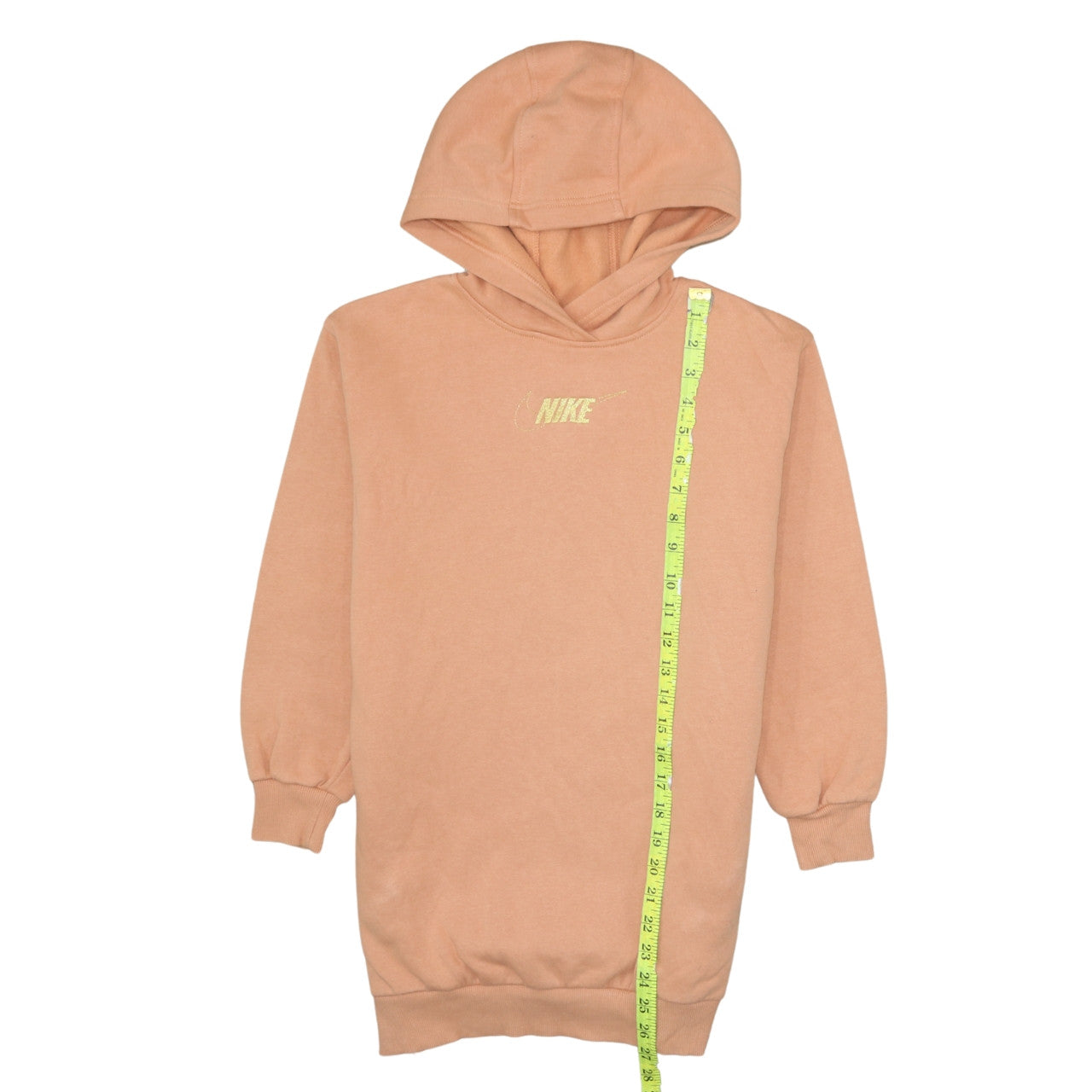 Nike Girls Beige Logo Pullover Hoodie Size 8-9 Years Fleece Sweatshirt