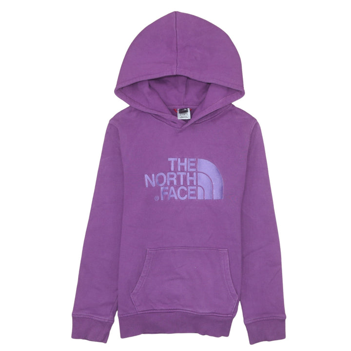 The North Face Girls Purple Hoodie L 14 Years Pullover Cotton Logo