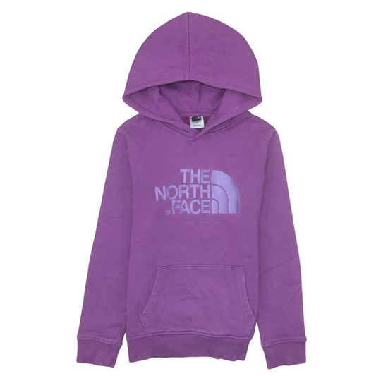 The North Face Girls Purple Hoodie L 14 Years Pullover Cotton Logo