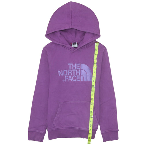 The North Face Girls Purple Hoodie L 14 Years Pullover Cotton Logo