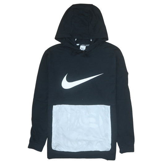 Nike Womens Black Dri-Fit Pullover Hoodie Size L with White Logo
