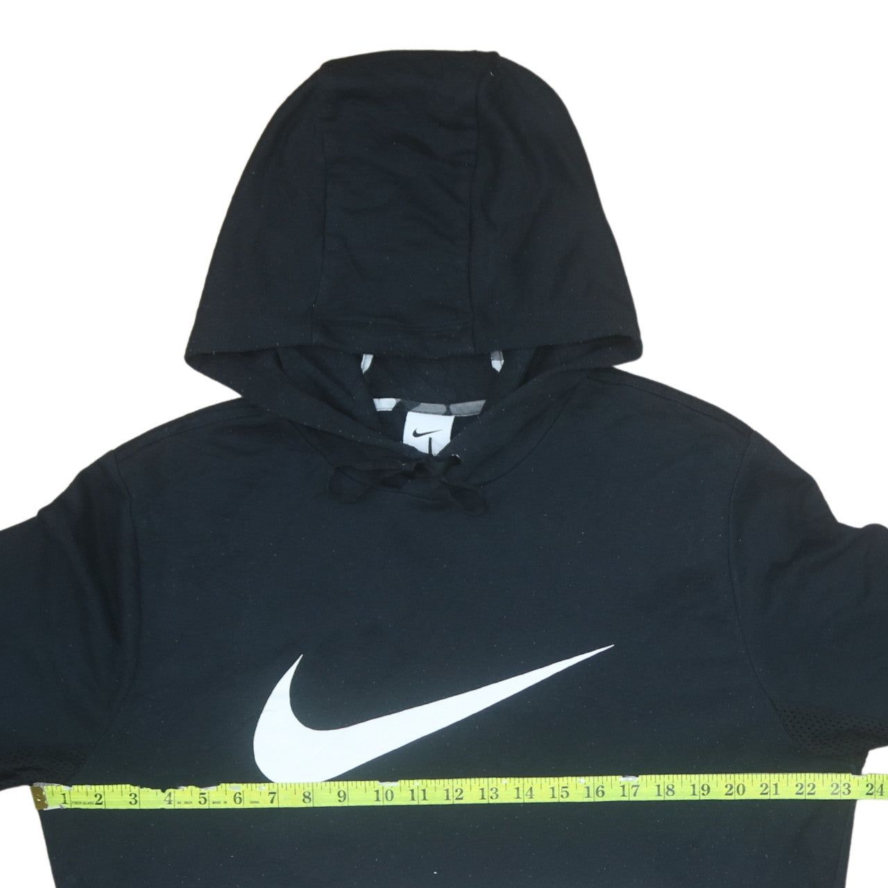 Nike Womens Black Dri-Fit Pullover Hoodie Size L with White Logo