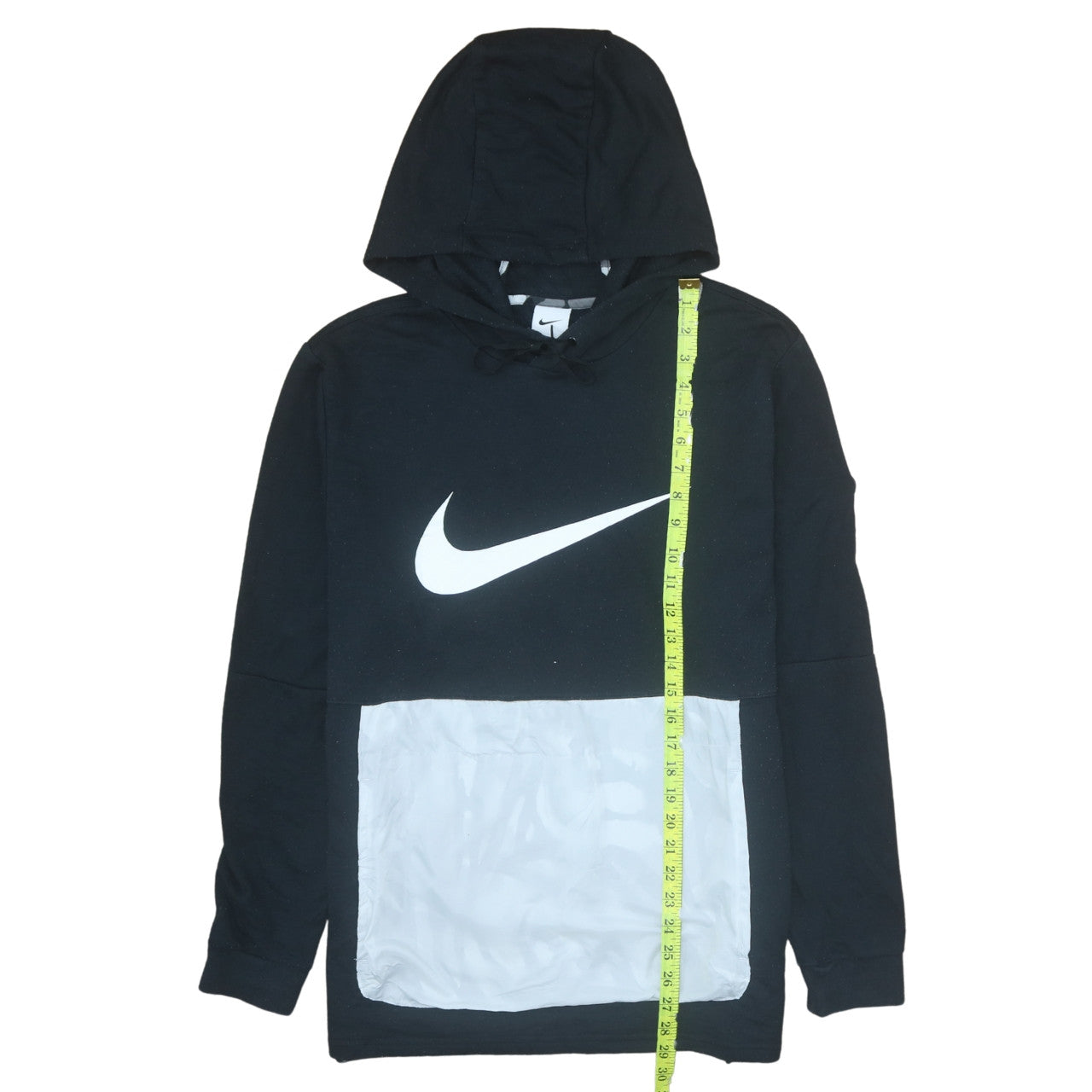 Nike Womens Black Dri-Fit Pullover Hoodie Size L with White Logo