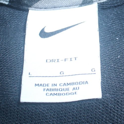 Nike Womens Black Dri-Fit Pullover Hoodie Size L with White Logo