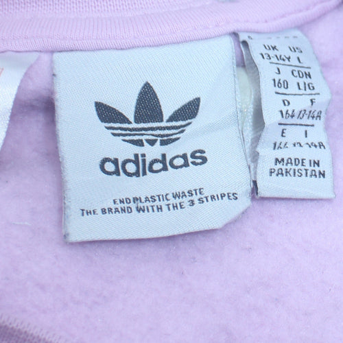 Adidas Girls Purple Crew Neck Long Sleeve Sweatshirt 13-14 Years
