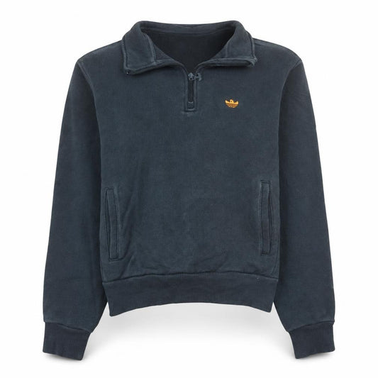 Front view of Adidas Women’s Black XS 1/2 Zip Sweatshirt Pullover Fleece