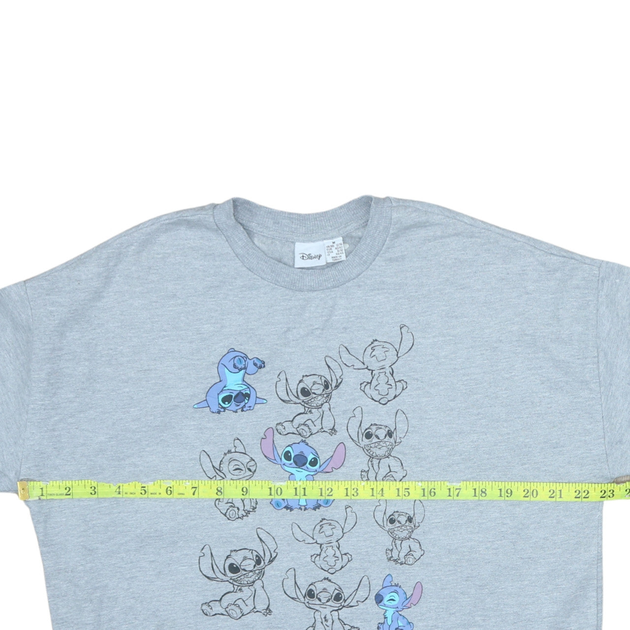 Disney Womens Grey Stitch Sweatshirt Pullover Size M 12/14 Graphic Print
