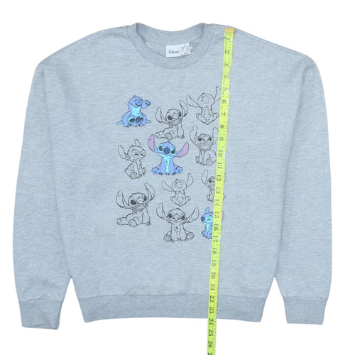 Disney Womens Grey Stitch Sweatshirt Pullover Size M 12/14 Graphic Print