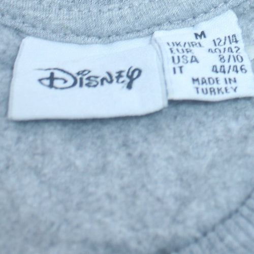 Disney Womens Grey Stitch Sweatshirt Pullover Size M 12/14 Graphic Print
