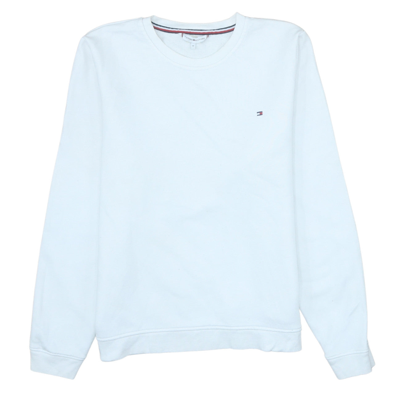 Tommy Hilfiger Men’s White Crew Neck Pullover Sweatshirt M