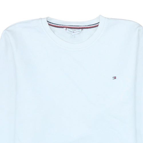 Tommy Hilfiger Men’s White Crew Neck Pullover Sweatshirt M