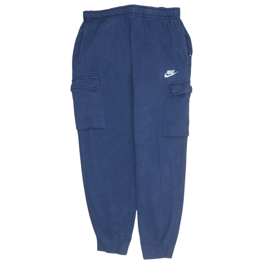 Nike Men's Blue Cargo Fleece Jogger Trousers Size M